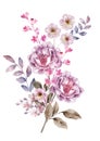 Watercolor illustration flower in simple background