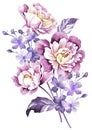 Watercolor illustration flower in simple background