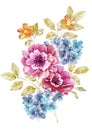 Watercolor illustration flower in simple background