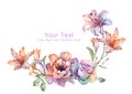 Watercolor illustration flower in simple background