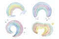 Four cute pastel color rainbows