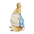 Watercolor illustration Friends Peter Rabbit, by Beatrix Potter Royalty Free Stock Photo