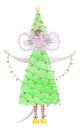 Funny Cartoon Character Mouse In A Costume Of Christmas Tree Royalty Free Stock Photo