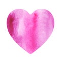 Watercolor illustration gradient pink heart on a white background