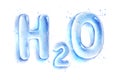 Watercolor illustration of H2O lettering Royalty Free Stock Photo