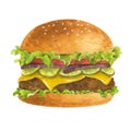 Watercolor illustration of Hamburger