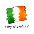 Watercolor Irish flag clip art