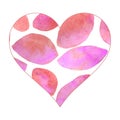 Watercolor illustration. A heart filled watercolor background