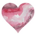 Watercolor illustration. A heart filled watercolor background