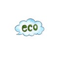 Eco text in watercolor cloud Royalty Free Stock Photo