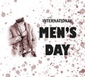 Watercolor illustration.International men's day poster. The silhouette of a fashionably dressed man