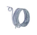 Watercolor illustration of a knitting ring. Auxiliary tool for knitting with two or more threads