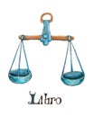 Watercolor illustration of Libro Royalty Free Stock Photo