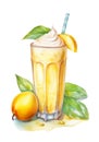 Watercolor mango milkshake.