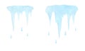 Watercolor illustration of a melting icicle isolated on a white background, hand-drawn.