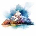 Triple Divide Peak Watercolor Art Illustration Royalty Free Stock Photo