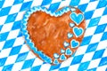 Watercolor illustration of Oktoberfest Gingerbread heart
