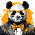 Cool Panda Bear Artwork In Fashion-illustration Style