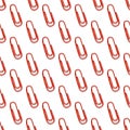 Pattern red paper clip watercolor