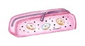 pencil case pink watercolor Royalty Free Stock Photo