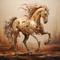 watercolor illustration of a proud horse. color, paints, picture, ranch, art, strong, speed, ride, gelding, recreation