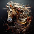 watercolor illustration of a proud horse. color, paints, picture, ranch, art, strong, speed, ride, gelding, recreation