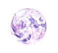 Watercolor illustration of purple and pale pink full moon, isolated on white background. Royalty Free Stock Photo