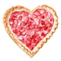 illustration, romantic desserts and sweets, berry biscuits, valentines day