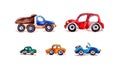 watercolor illustration set of children's toy cars. isolated on a white background Royalty Free Stock Photo