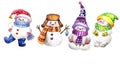 Watercolor illustration set of christmas stickers