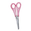 Watercolor illustration steel scissors