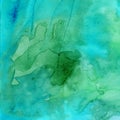 Watercolor illustration. Texture. Watercolor transparent stain. Blur, spray. Intense turquoise, green and mint colors