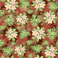 Watercolor illustration, tropical pattern with monstera leaves and plumeria flowers seamless background Royalty Free Stock Photo