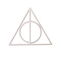 Watercolor illustration of Xenophilius's Deathly Hallows necklace. Hand drawn object