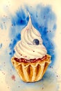 Cupcake with whipped cream