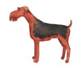 Watercolor image of Airedale Terrier