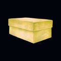 Watercolor image of a cardboard box. Royalty Free Stock Photo