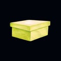 Watercolor image of a cardboard box. Royalty Free Stock Photo