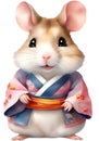 A cute Hamster in a hanbok. Ai-Generated.