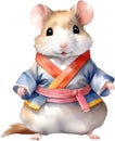 A cute Hamster in a hanbok. Ai-Generated.