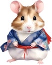 A cute Hamster in a hanbok. Ai-Generated.