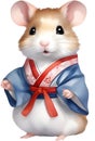 A cute Hamster in a hanbok. Ai-Generated.