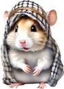 A cute Hamster in the keffiyeh, shemagh or ghutrah. Ai-Generated.
