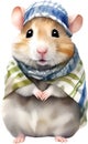 A cute Hamster in the keffiyeh, shemagh or ghutrah. Ai-Generated.