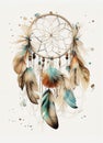 Watercolor image - dream catcher. Indian product dream catcher on a white background Royalty Free Stock Photo