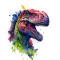 Watercolor image of a tyrannosaurus rex created with Generative AI technology