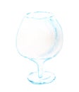 Watercolor image of wineglass for brandy or cognac