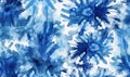 Watercolor indigo tie-dye wallpaper. Japanese coloring ornaments. For banner, postcard, illustration. Created with generative AI Royalty Free Stock Photo