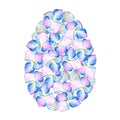 Watercolor inflorescence Hydrangea Easter egg design. May be used for Easter textile decoration print, invitation card