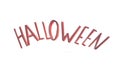 Watercolor inscription Halloween on a white background